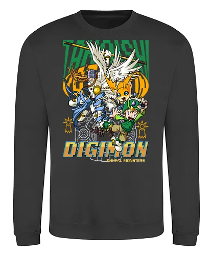 T.K. Takaishi – Digital Monsters Chosen Child & Partner - digital monsters, digimon adventure, tk takaishi, chosen child, digidestined, digital partner, hope crest, classic anime, manga anime, anime art - Sweatshirt