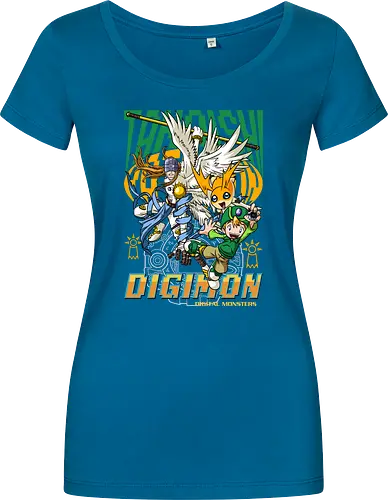 T.K. Takaishi – Digital Monsters Chosen Child & Partner - digital monsters, digimon adventure, tk takaishi, chosen child, digidestined, digital partner, hope crest, classic anime, manga anime, anime art - Damen T-Shirt