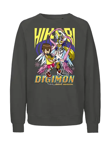 Kari Kamiya – Digital Monsters Chosen Child & Partner - digital monsters, digimon adventure, kari kamiya, chosen child, digidestined, digital partner, light crest, classic anime, manga anime, anime art - Fairtrade Sweatshirt