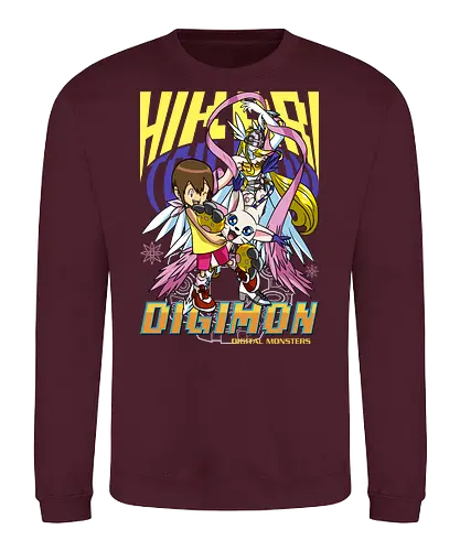 Kari Kamiya – Digital Monsters Chosen Child & Partner - digital monsters, digimon adventure, kari kamiya, chosen child, digidestined, digital partner, light crest, classic anime, manga anime, anime art - Sweatshirt