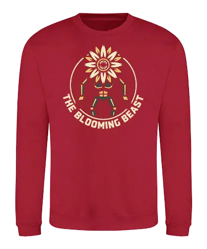 Demogorgon Flower Monster - the blooming beast shirt, demogorgon flower t-shirt, upside down monster apparel, sci-fi horror graphic tee, supernatural creature clothing, floral monster design, interdimensional beast top, red and yellow horror art, creepy botanical t-shirt, dark pop culture streetwear, eleven fan gift, vintage horror monster shirt, cosmic horror apparel, petal face monster tee, alternative sci-fi fashion, scary flower graphic, monster hunter streetwear, unique horror fan merch, geometric creature design - Sweatshirt