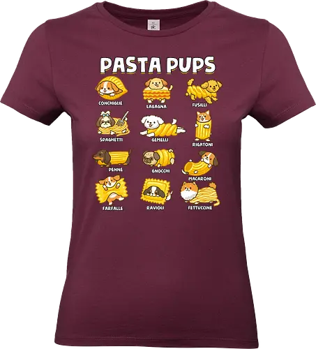 Pasta Pups - pasta, chef, cooking, dogs, food, funny, italian, italy, joke, puns, pups, sarcastic, spaghetti, vegan, vegetarian - Standard T-Shirt (Frauen)