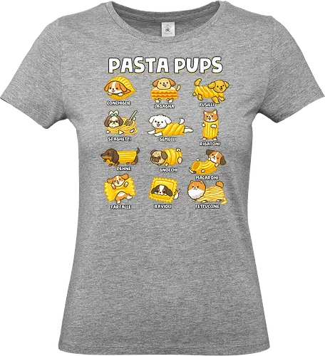 Pasta Pups - pasta, chef, cooking, dogs, food, funny, italian, italy, joke, puns, pups, sarcastic, spaghetti, vegan, vegetarian - Standard T-Shirt (Frauen)