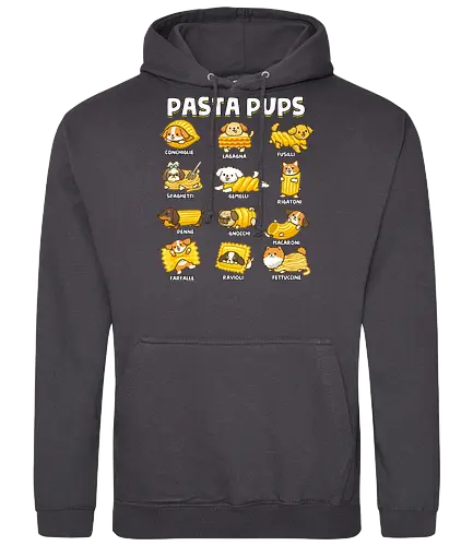 Pasta Pups - pasta, chef, cooking, dogs, food, funny, italian, italy, joke, puns, pups, sarcastic, spaghetti, vegan, vegetarian - Standard Hoodie