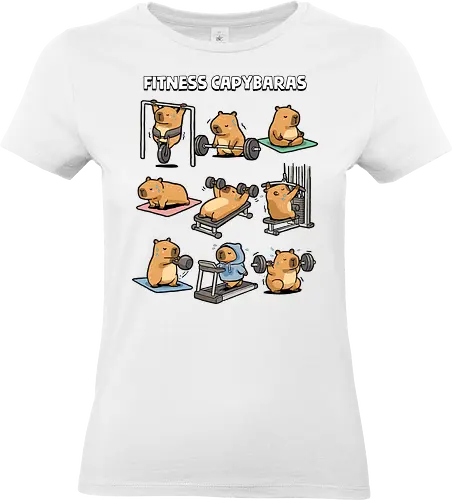 Fitness Capybaras - gym, animal, bodybuilding, capybara, exercise, fitness, funny, humor, lifting, meme, motivation, powerlifting, sarcastic, weightlifting, workout - Standard T-Shirt (Frauen)