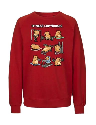 Fitness Capybaras - gym, animal, bodybuilding, capybara, exercise, fitness, funny, humor, lifting, meme, motivation, powerlifting, sarcastic, weightlifting, workout - Fairtrade Sweatshirt