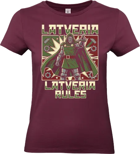 Latveria Rules Doctor Doom Retro Propaganda Style Graphic - latveria rules shirt, doctor doom t-shirt, victor von doom apparel, comic book villain graphic tee, retro propaganda style clothing, latverian monarch design, armored sovereign t-shirt, vintage comic book art, supervillain streetwear, marvel fan gift, iconic villain merch, green and red graphic shirt, industrial gear design, dictator parody apparel, monarchist propaganda art, geek culture fashion, high tech sorcerer shirt, doom victory graphic, comic lore t-shirt - Standard T-Shirt (Frauen)
