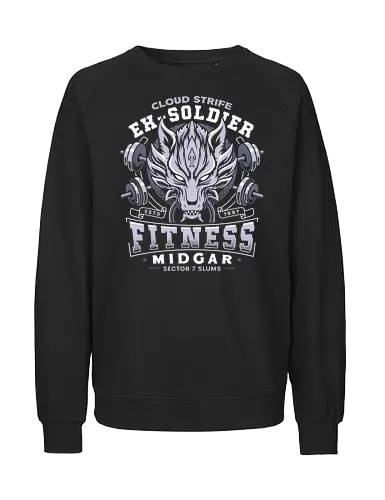 Strife Midgar Fitness Emblem - Cloud, Villain, red xiii, nanaki, tifa lockhart, aerith gainsborough, aeris, Kweh, Cactus, game, video games, shinra, avalanche, final 7, final vii, fantasy - Fairtrade Sweatshirt