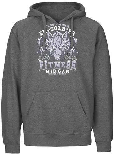Strife Midgar Fitness Emblem - Cloud, Villain, red xiii, nanaki, tifa lockhart, aerith gainsborough, aeris, Kweh, Cactus, game, video games, shinra, avalanche, final 7, final vii, fantasy - Fairtrade Hoodie
