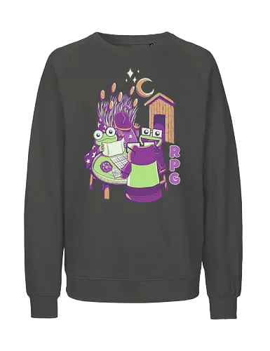 Frogs' RPG Night - frogs, RPG, frogrpg, game, dice, d20, d&d - Fairtrade Sweatshirt