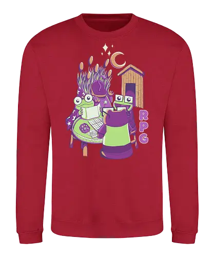 Frogs' RPG Night - frogs, RPG, frogrpg, game, dice, d20, d&d - Sweatshirt