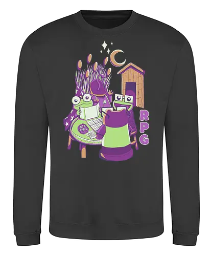 Frogs' RPG Night - frogs, RPG, frogrpg, game, dice, d20, d&d - Sweatshirt