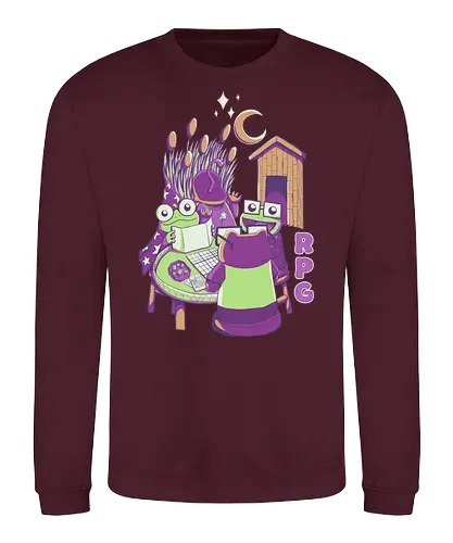 Frogs' RPG Night - frogs, RPG, frogrpg, game, dice, d20, d&d - Sweatshirt