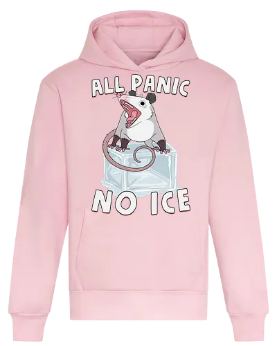 All Panic No Ice - abolish ice, anti ice, chinga la migra, cold, ice, immigrant, immigration, melting, no ice, opossum, possum, protest, resist, screaming, winter - Heavyweight Hoodie