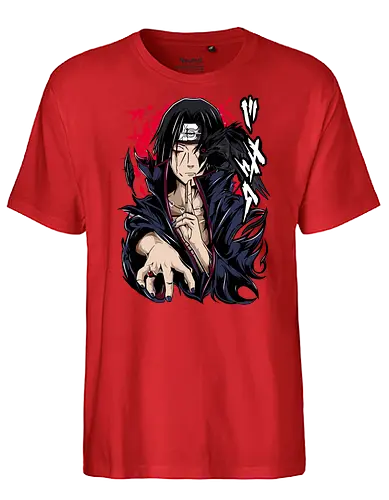 Itachi Uchiha - itachi uchiha, itachi akatsuki, akatsuki anime, uchiha clan, sharingan eyes, anime ninja, dark anime, anime villain, naruto fan art, anime streetwear - Fairtrade T-Shirt