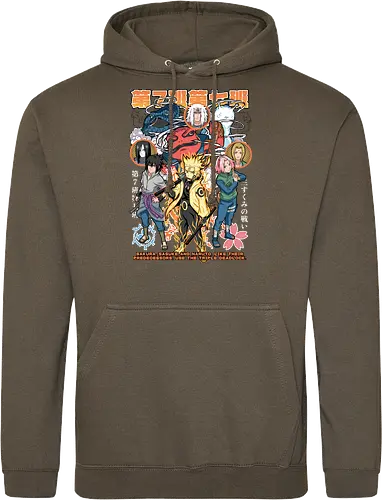 Team 7 - anime, village, attack, anime battle art, ninja determination, shonen anime, anime power, ninja style, anime fan design, manga inspired art - Standard Hoodie
