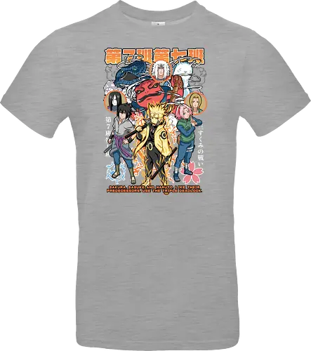 Team 7 - anime, village, attack, anime battle art, ninja determination, shonen anime, anime power, ninja style, anime fan design, manga inspired art - Standard T-Shirt