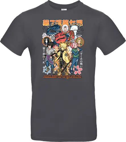 Team 7 - anime, village, attack, anime battle art, ninja determination, shonen anime, anime power, ninja style, anime fan design, manga inspired art - Standard T-Shirt