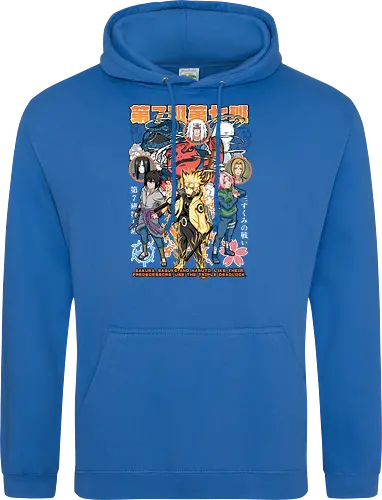Team 7 - anime, village, attack, anime battle art, ninja determination, shonen anime, anime power, ninja style, anime fan design, manga inspired art - Standard Hoodie