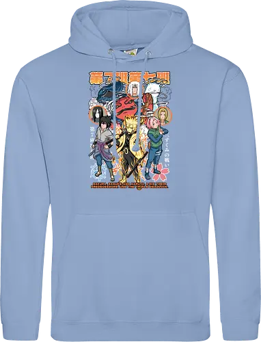 Team 7 - anime, village, attack, anime battle art, ninja determination, shonen anime, anime power, ninja style, anime fan design, manga inspired art - Standard Hoodie