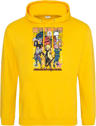 Team 7 - anime, village, attack, anime battle art, ninja determination, shonen anime, anime power, ninja style, anime fan design, manga inspired art - Standard Hoodie