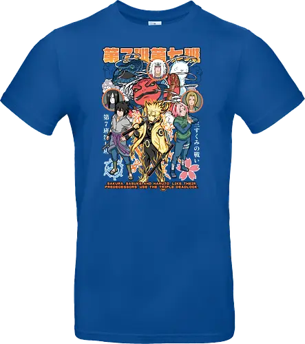 Team 7 - anime, village, attack, anime battle art, ninja determination, shonen anime, anime power, ninja style, anime fan design, manga inspired art - Standard T-Shirt