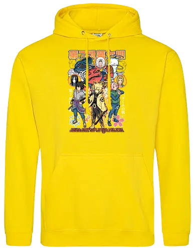 Team 7 - anime, village, attack, anime battle art, ninja determination, shonen anime, anime power, ninja style, anime fan design, manga inspired art - Standard Hoodie
