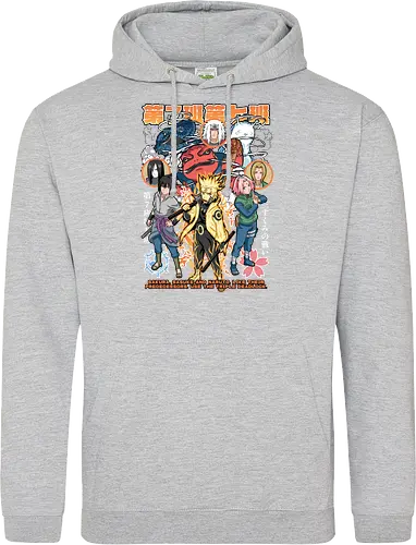Team 7 - anime, village, attack, anime battle art, ninja determination, shonen anime, anime power, ninja style, anime fan design, manga inspired art - Standard Hoodie