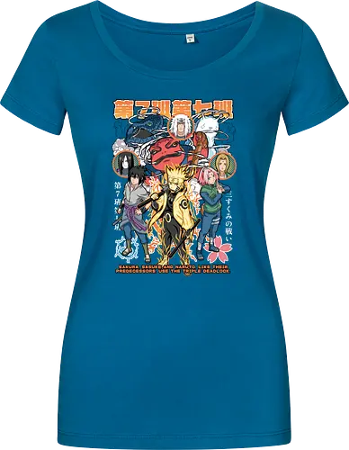 Team 7 - anime, village, attack, anime battle art, ninja determination, shonen anime, anime power, ninja style, anime fan design, manga inspired art - Damen T-Shirt