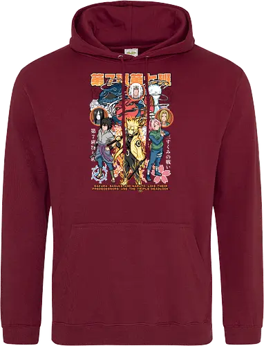 Team 7 - anime, village, attack, anime battle art, ninja determination, shonen anime, anime power, ninja style, anime fan design, manga inspired art - Standard Hoodie