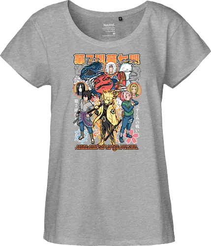 Team 7 - anime, village, attack, anime battle art, ninja determination, shonen anime, anime power, ninja style, anime fan design, manga inspired art - Fairtrade Girl Shirt