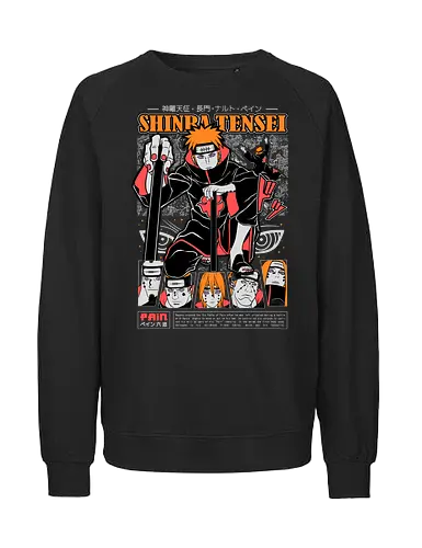SIX PATHS OF PAIN - six paths of pain, pain akatsuki, rinnegan eyes, god of shinobi, dark anime villain, akatsuki leader, anime antagonist, ninja apocalypse, shippuden villain, anime street art - Fairtrade Sweatshirt
