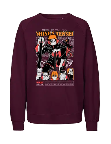 SIX PATHS OF PAIN - six paths of pain, pain akatsuki, rinnegan eyes, god of shinobi, dark anime villain, akatsuki leader, anime antagonist, ninja apocalypse, shippuden villain, anime street art - Fairtrade Sweatshirt