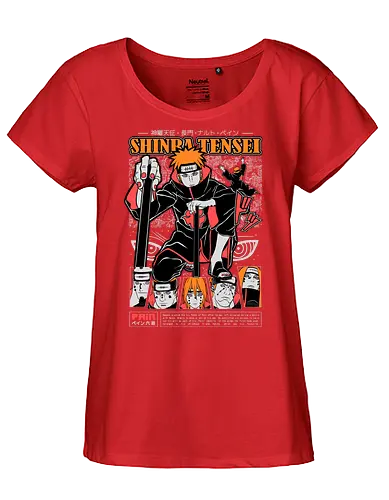 SIX PATHS OF PAIN - six paths of pain, pain akatsuki, rinnegan eyes, god of shinobi, dark anime villain, akatsuki leader, anime antagonist, ninja apocalypse, shippuden villain, anime street art - Fairtrade Girl Shirt