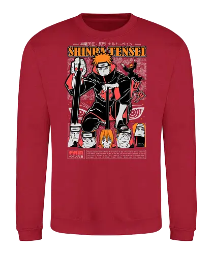 SIX PATHS OF PAIN - six paths of pain, pain akatsuki, rinnegan eyes, god of shinobi, dark anime villain, akatsuki leader, anime antagonist, ninja apocalypse, shippuden villain, anime street art - Sweatshirt