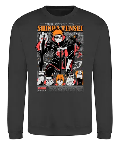SIX PATHS OF PAIN - six paths of pain, pain akatsuki, rinnegan eyes, god of shinobi, dark anime villain, akatsuki leader, anime antagonist, ninja apocalypse, shippuden villain, anime street art - Sweatshirt