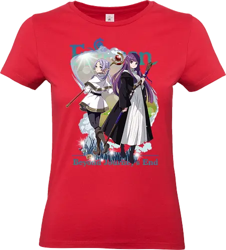 Frieren x Fern - frieren and fern, anime mage duo, elf and human, fantasy companionship, magical journey, anime fantasy duo, mentor and apprentice, emotional anime art, calm fantasy anime, anime aesthetic duo - Standard T-Shirt (Frauen)