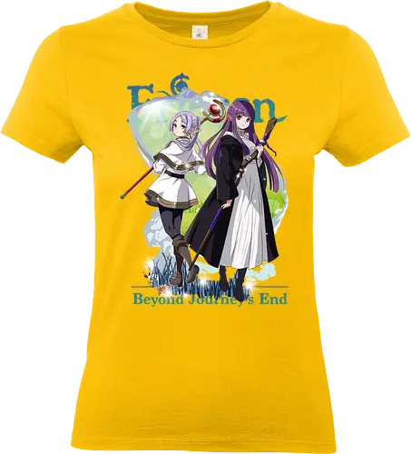 Frieren x Fern - frieren and fern, anime mage duo, elf and human, fantasy companionship, magical journey, anime fantasy duo, mentor and apprentice, emotional anime art, calm fantasy anime, anime aesthetic duo - Standard T-Shirt (Frauen)