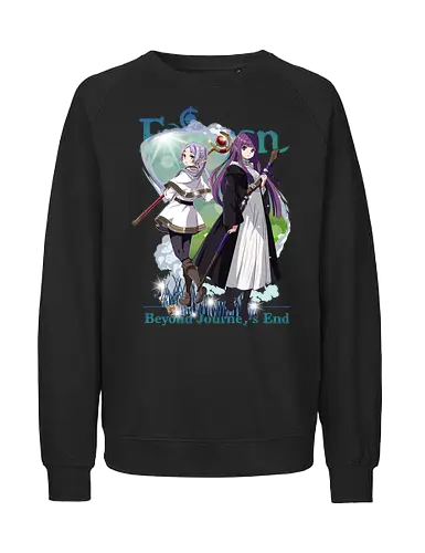 Frieren x Fern - frieren and fern, anime mage duo, elf and human, fantasy companionship, magical journey, anime fantasy duo, mentor and apprentice, emotional anime art, calm fantasy anime, anime aesthetic duo - Fairtrade Sweatshirt