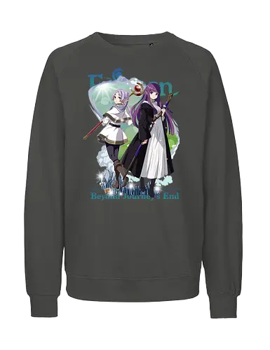 Frieren x Fern - frieren and fern, anime mage duo, elf and human, fantasy companionship, magical journey, anime fantasy duo, mentor and apprentice, emotional anime art, calm fantasy anime, anime aesthetic duo - Fairtrade Sweatshirt