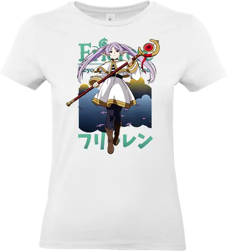 Soso no Frieren - frieren anime, elf mage, fantasy journey, melancholic anime, magic elf girl, anime fantasy art, slow life anime, emotional anime, elf sorceress, anime aesthetic - Standard T-Shirt (Frauen)
