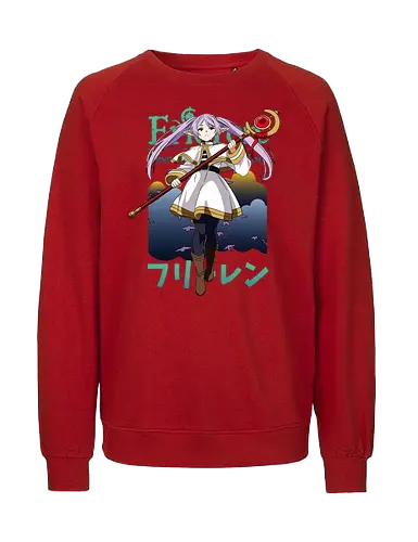 Soso no Frieren - frieren anime, elf mage, fantasy journey, melancholic anime, magic elf girl, anime fantasy art, slow life anime, emotional anime, elf sorceress, anime aesthetic - Fairtrade Sweatshirt