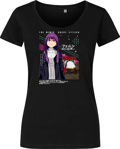 Fern & Frieren - fern frieren, apprentice mage, calm anime girl, magic student, fantasy anime girl, soft spoken anime, elf companion, anime fantasy world, gentle anime art, anime aesthetic style - Damen T-Shirt