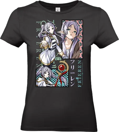 Frieren - frieren cute, chibi frieren, kawaii anime elf, pastel anime style, cute fantasy anime, soft anime art, cozy anime, anime slice of life, elf girl anime, anime kawaii design - Standard T-Shirt (Frauen)