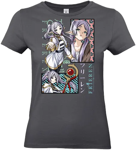 Frieren - frieren cute, chibi frieren, kawaii anime elf, pastel anime style, cute fantasy anime, soft anime art, cozy anime, anime slice of life, elf girl anime, anime kawaii design - Standard T-Shirt (Frauen)