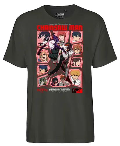 Reze Arc Film Chainsaw - bomb devil, explosive anime fight, chainsaw battle, anime destruction, shonen chaos, violent anime art, manga action scene, dark shonen power, anime combat design, brutal anime style - Fairtrade T-Shirt