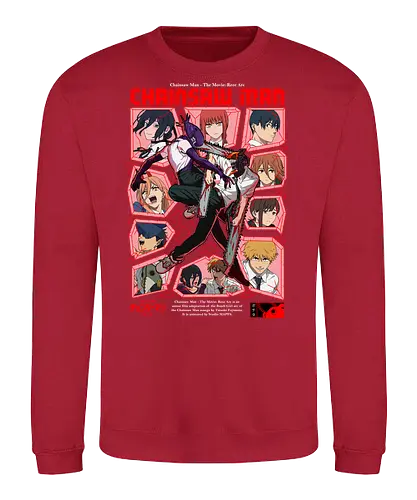 Reze Arc Film Chainsaw - bomb devil, explosive anime fight, chainsaw battle, anime destruction, shonen chaos, violent anime art, manga action scene, dark shonen power, anime combat design, brutal anime style - Sweatshirt