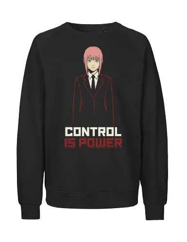 Control is Power - control is power shirt, anime girl in suit t-shirt, minimalist anime graphic tee, makima inspired clothing, dark fantasy anime streetwear, pink hair anime girl shirt, psychological thriller fan art, minimalist vector anime top, boss girl anime design, authoritative anime clothing, sleek manga aesthetic shirt, modern otaku streetwear, anime antagonist merch, power and control t-shirt, sophisticated anime apparel, high contrast anime graphic, minimalist character portrait, edgy anime fashion, public safety devil hunter vibes - Fairtrade Sweatshirt