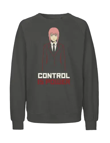 Control is Power - control is power shirt, anime girl in suit t-shirt, minimalist anime graphic tee, makima inspired clothing, dark fantasy anime streetwear, pink hair anime girl shirt, psychological thriller fan art, minimalist vector anime top, boss girl anime design, authoritative anime clothing, sleek manga aesthetic shirt, modern otaku streetwear, anime antagonist merch, power and control t-shirt, sophisticated anime apparel, high contrast anime graphic, minimalist character portrait, edgy anime fashion, public safety devil hunter vibes - Fairtrade Sweatshirt