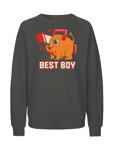 Best Boy Pochita Chainsaw Devil Cute - best boy shirt, pochita t-shirt, chainsaw devil graphic tee, cute anime dog apparel, chainsaw man fan art, orange devil pup shirt, minimalist anime streetwear, denji's companion clothing, supernatural hunter t-shirt, blood splatter anime design, kawai devil hunter merch, dark fantasy manga top, pochita vector art, anime pet t-shirt, retro anime typography, loyal devil friend gift, shonen jump apparel, iconic anime mascot shirt, edgy cute streetwear - Fairtrade Sweatshirt
